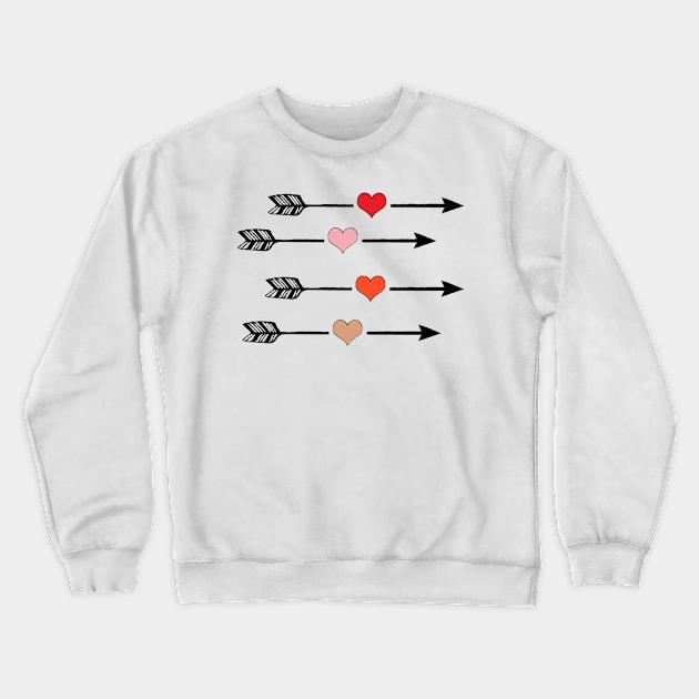 Valentine's day-cupid arrow hearts Crewneck Sweatshirt by Mia